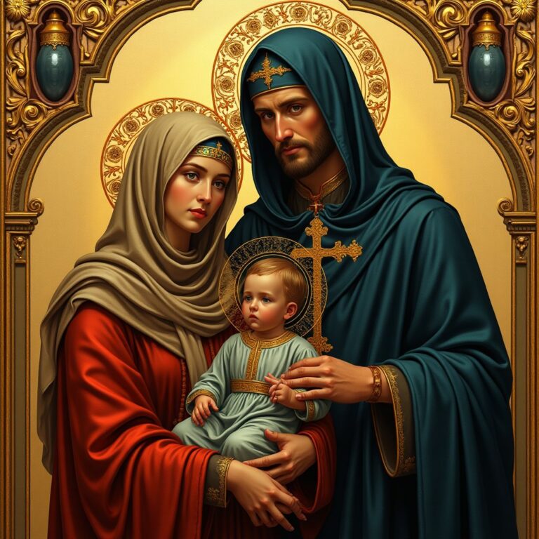 Famille unie autour de traditions protectrices