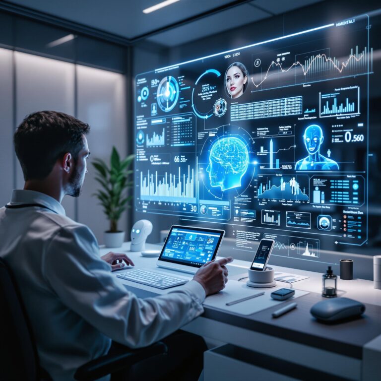 Illustration d'une interaction entre un patient et une intelligence artificielle