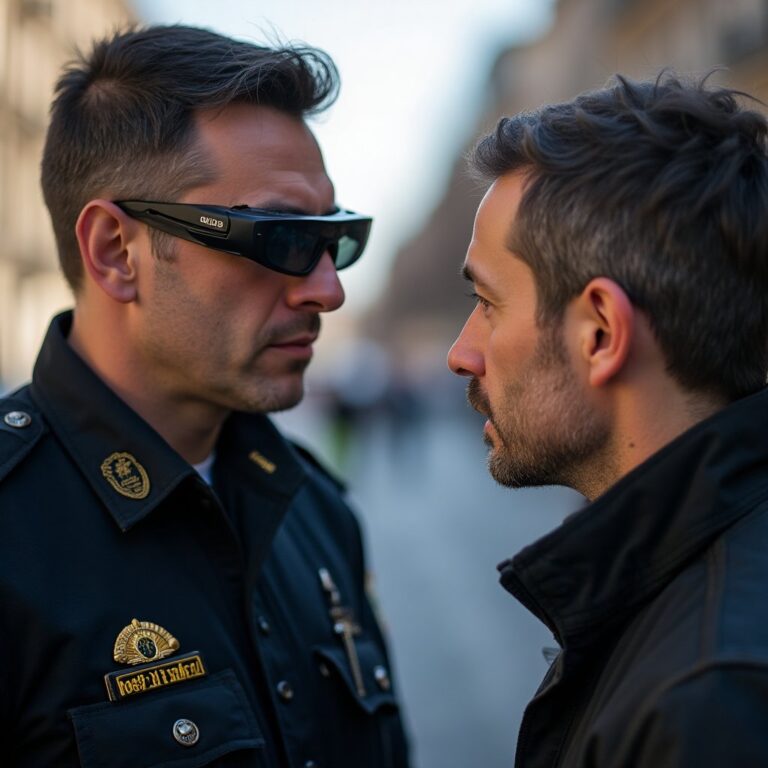 Un agent de la cbp avec des lunettes intelligentes meta