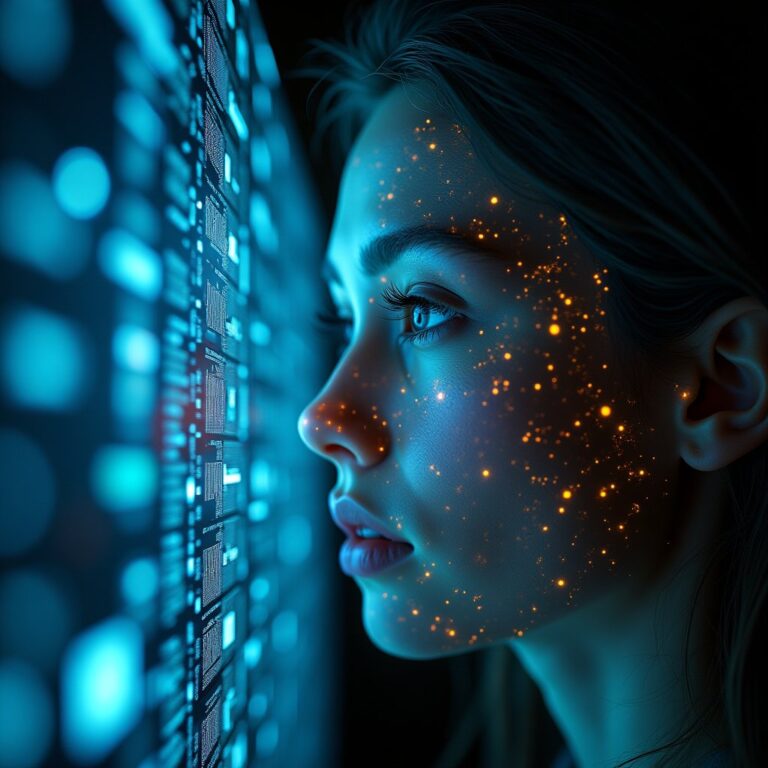 Illustration représentant l'évolution de l'intelligence artificielle et les défis éthiques