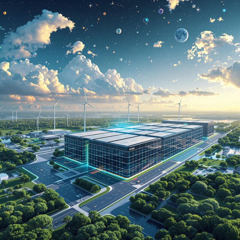 Visualisation d'un centre de données futuriste