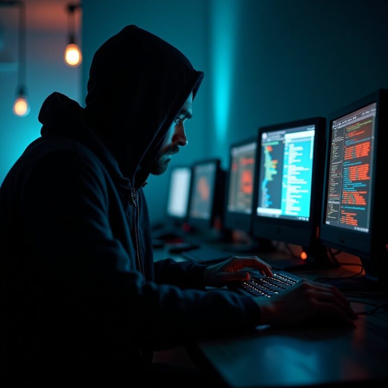 Illustration symbolisant une cyberattaque avec des données en mouvement