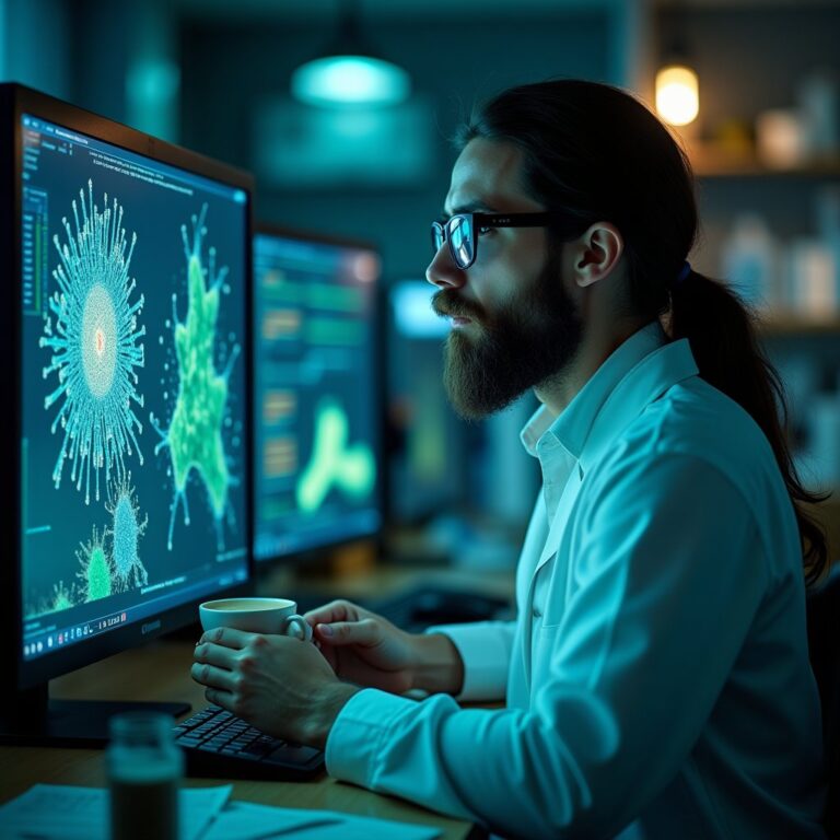 Illustration d'un modèle d'intelligence artificielle appliqué à la recherche médicale
