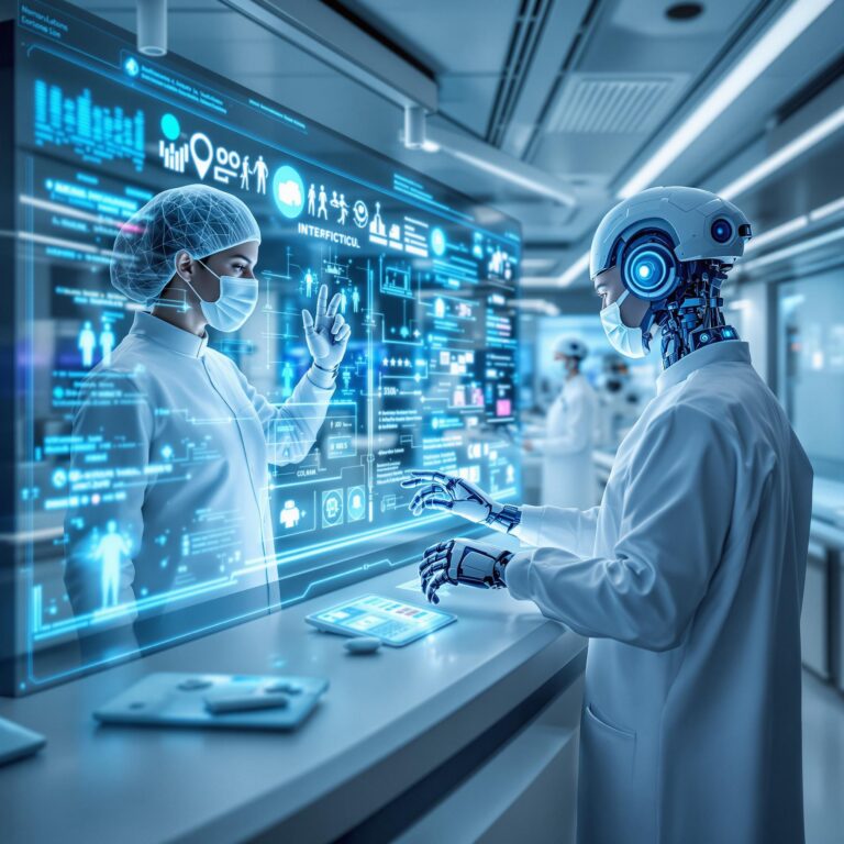 Médecin utilisant un outil d'intelligence artificielle pour le diagnostic