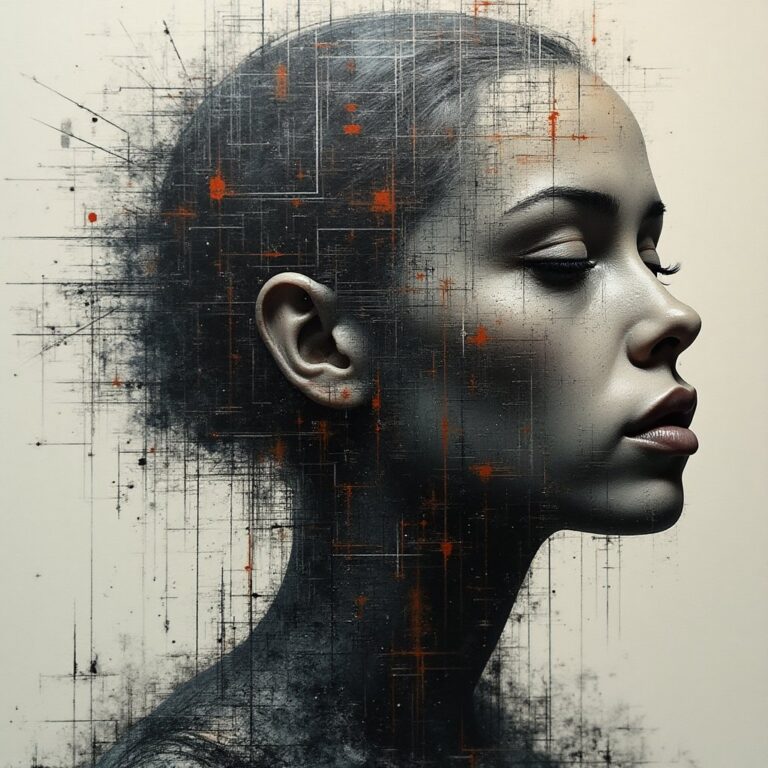 Illustration d'un cerveau humain et d'un réseau de machine connectés