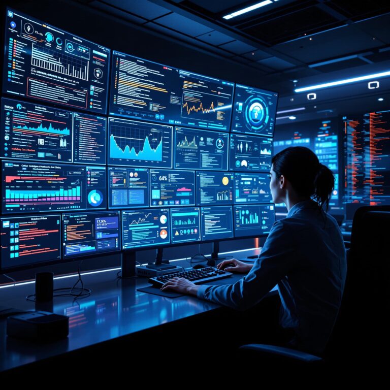 Illustration représentant la cybersécurité et l'intelligence artificielle