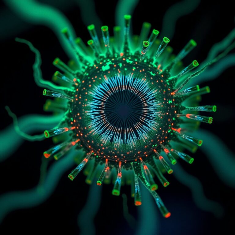Représentation d'un biochip avec des neurones en organoïde