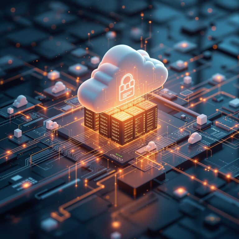 Logo oracle et infographies sur l'infrastructure ia